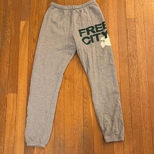 freecity adult Gray Joggers with Green Logo